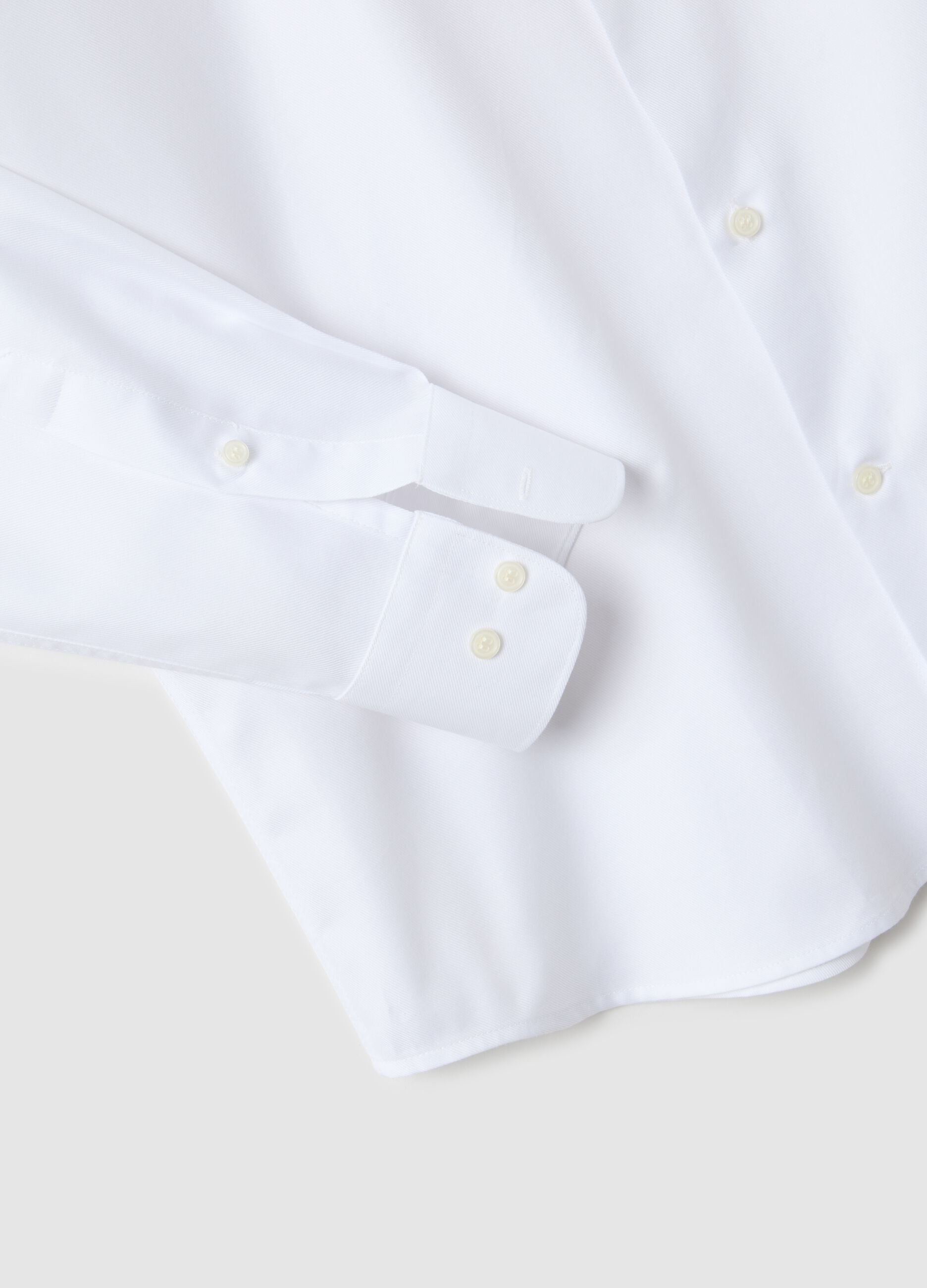 White long sleeve shirt in pure cotton, regular fit