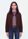 Brown pure cotton bomber jacket with contrast collar, regular fit_0
