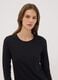Black stretch organic cotton crew-neck top_1