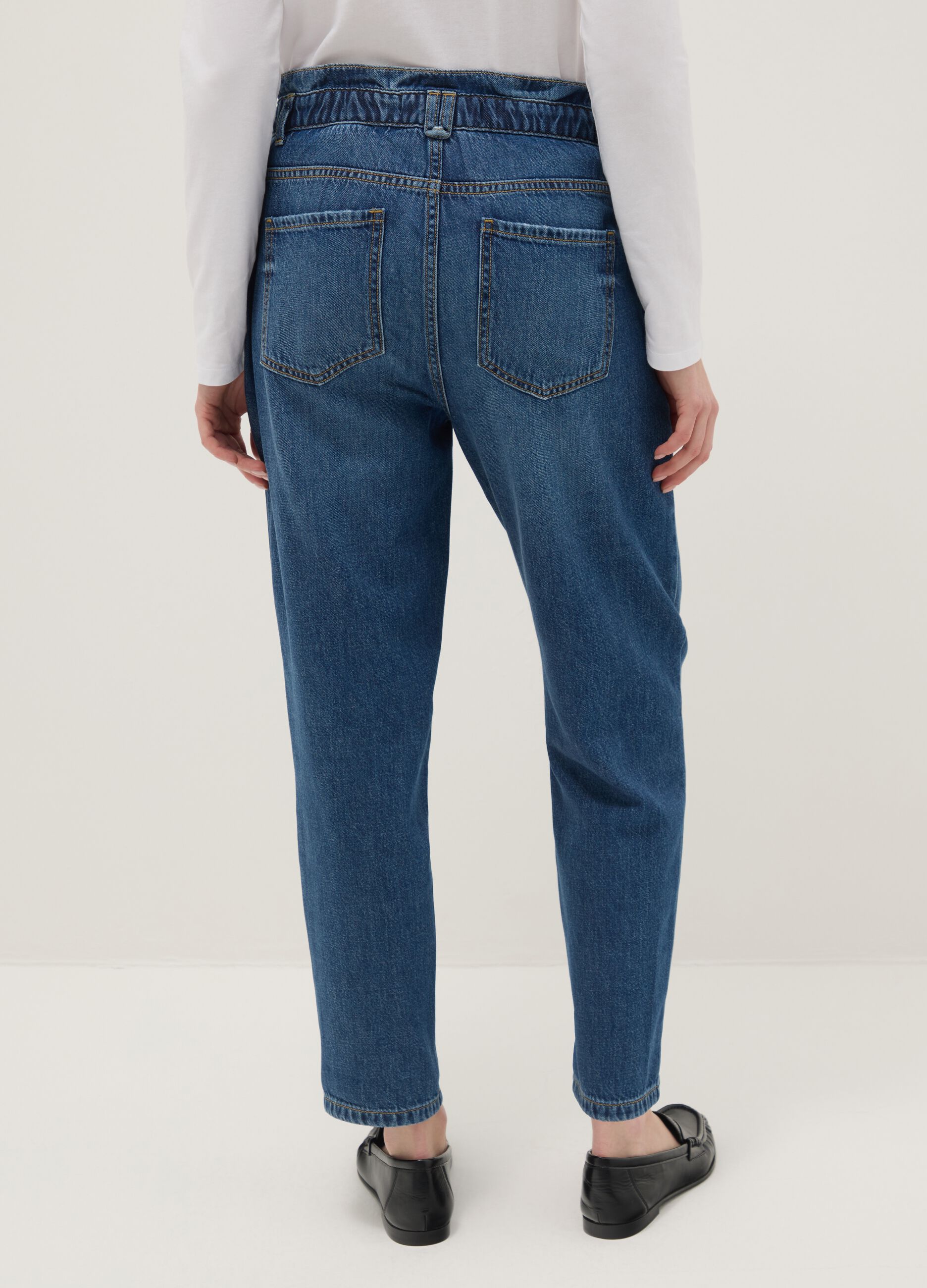 Blue Pure Cotton Baggy Trousers