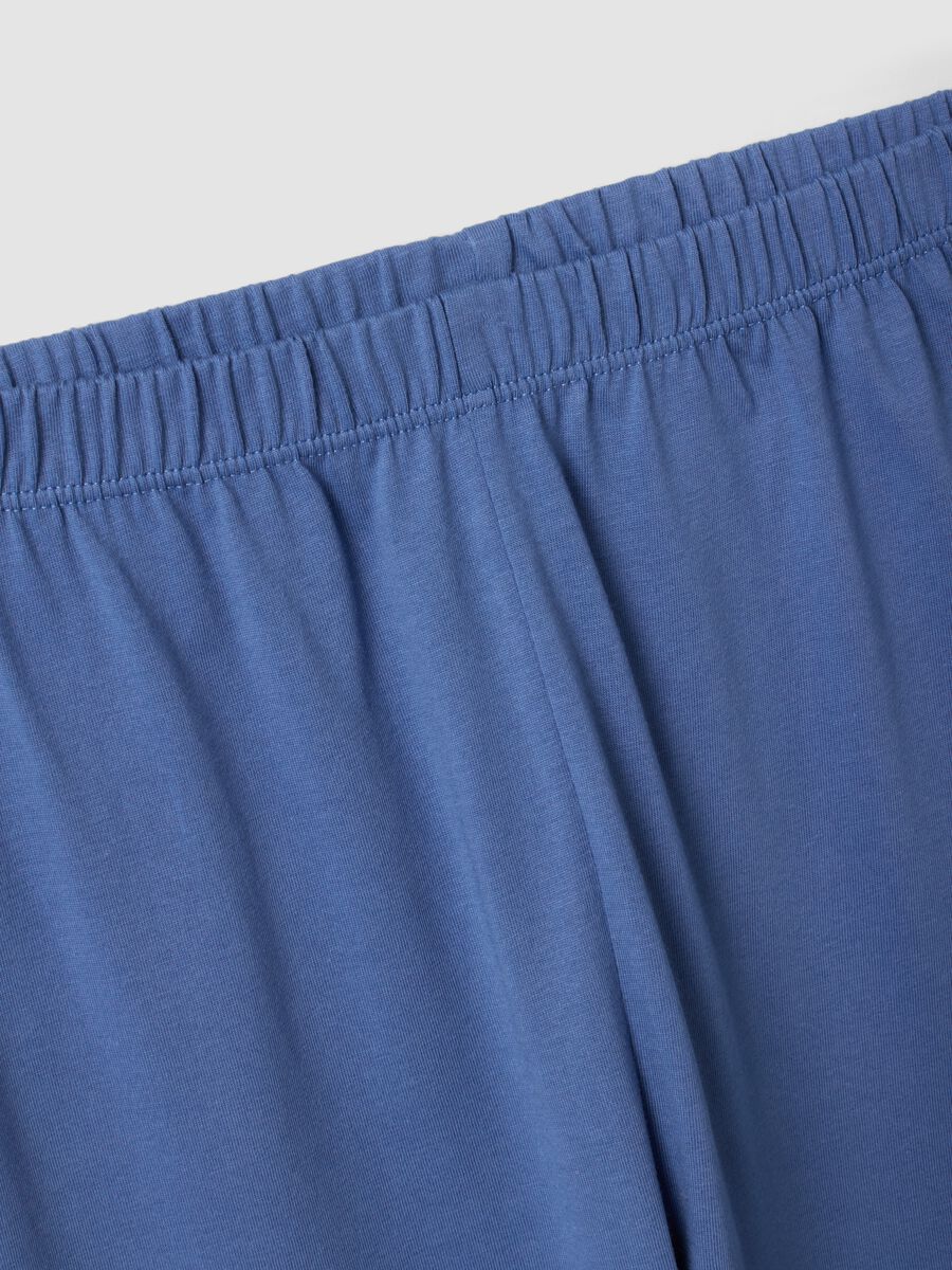 Blue pure organic cotton crew-neck pyjamas, regular fit_3