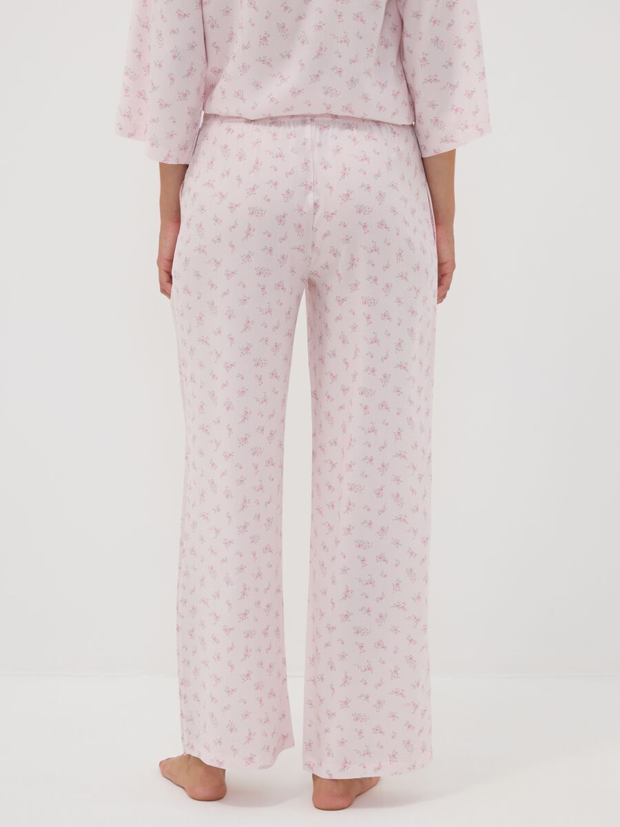 Pink pure viscose floral print pyjama trousers_2