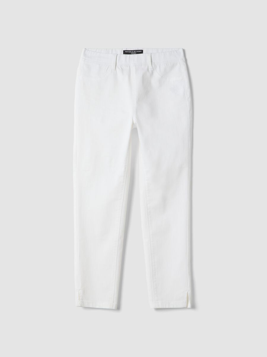 White skinny fit stretch denim cotton blend jeans_4