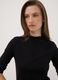 Black stretch viscose crew-neck T-shirt_0