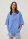 Light blue pure cotton V-neck top_2