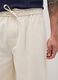 Men's beige baggy shorts in 100% cotton_2