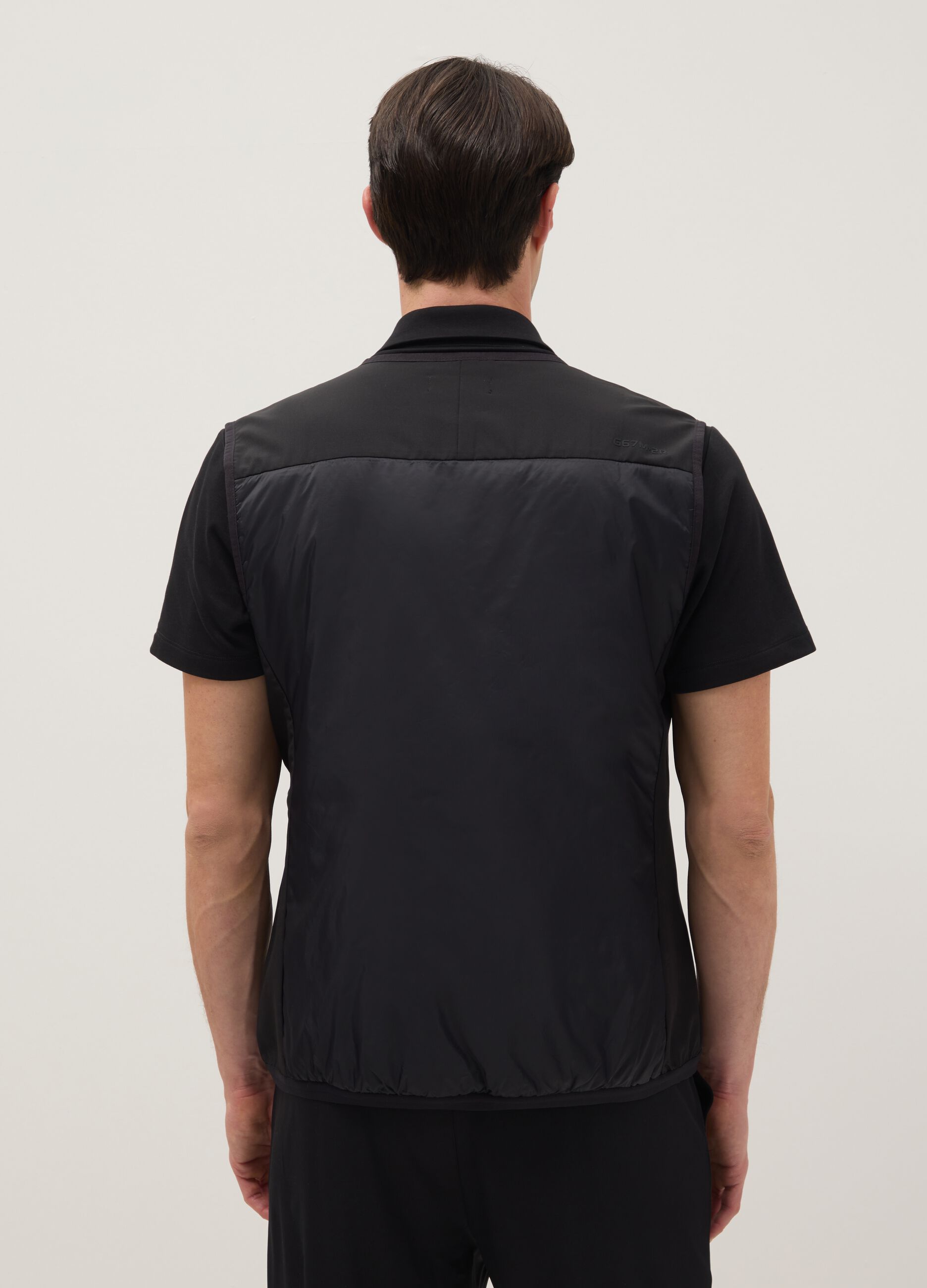 Black Sleeveless Padded Jacket Regular Fit