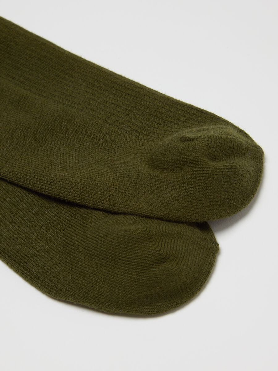 Green midi cotton blend socks_2