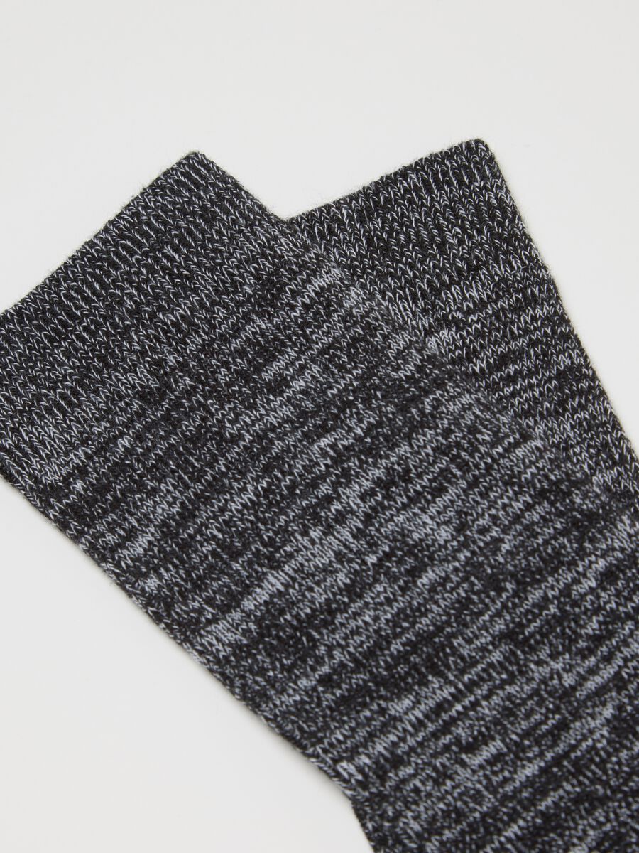 Grey midi cotton blend socks_1