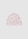 Multicoloured stretch cotton baby girl's cap with prints_0