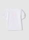 White stretch cotton T-shirt for girls with ice cream print_1
