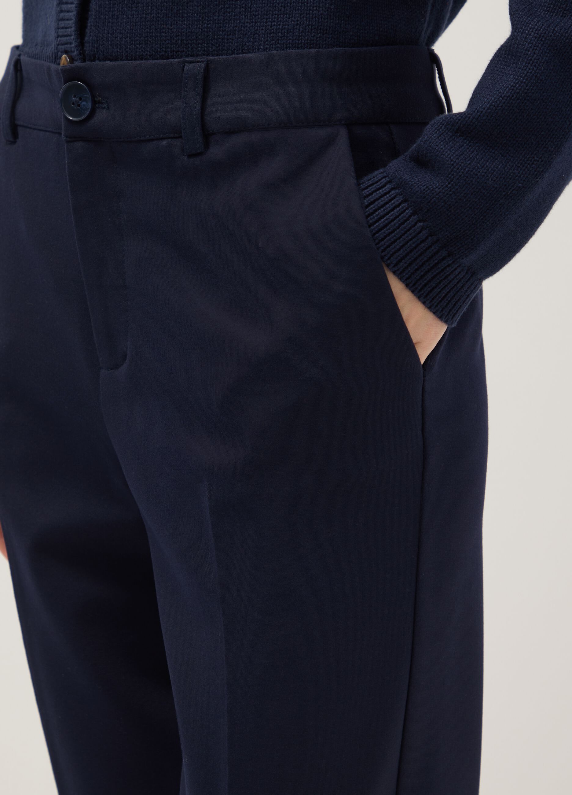 Blue Slim Fit Chino Trousers