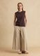 Brown cotton-blend top_1