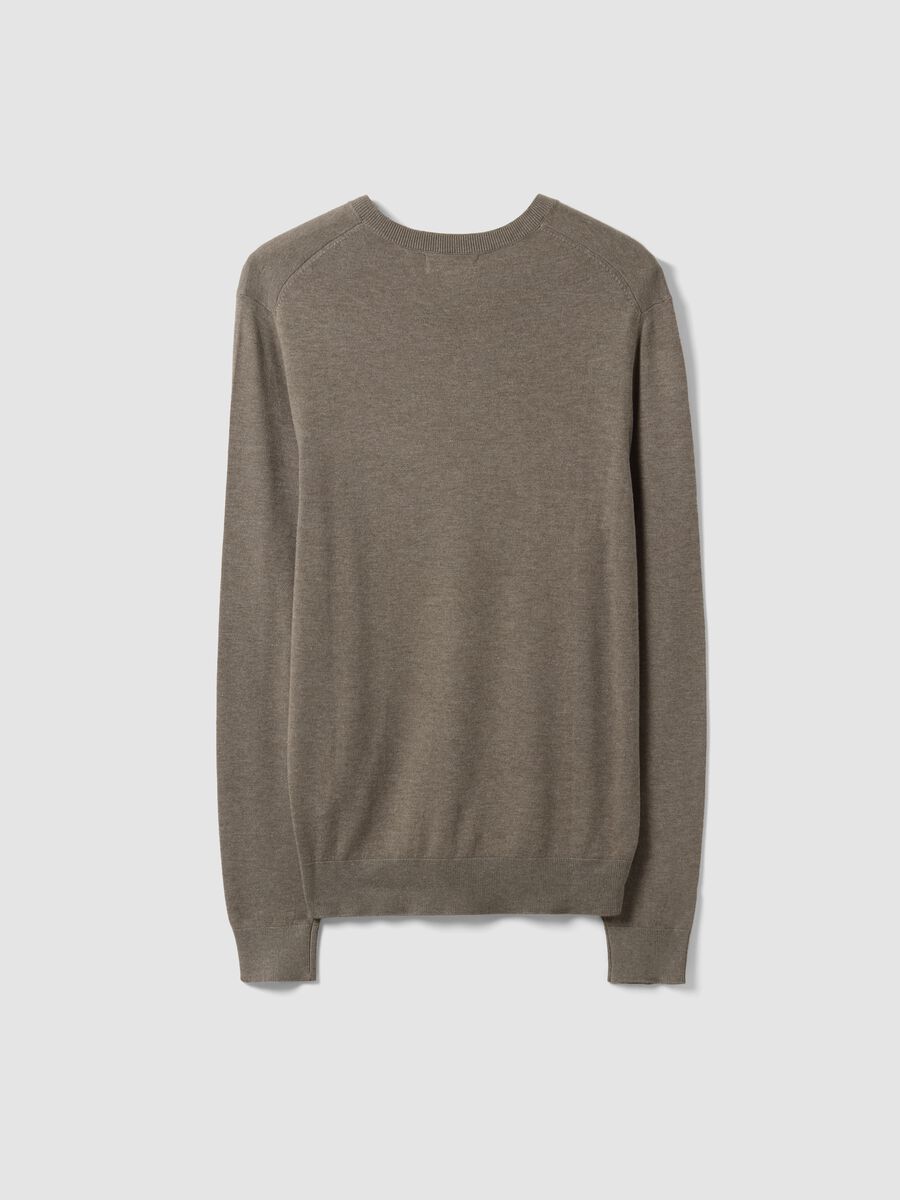 Grey viscose-blend V-neck jumper, regular fit_2