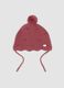 Pink pure organic cotton openwork jacquard hat_0