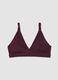 Purple triangle bikini top in stretch fabric with shaping effect_4