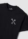 Black pure cotton crew-neck printed T-shirt_5