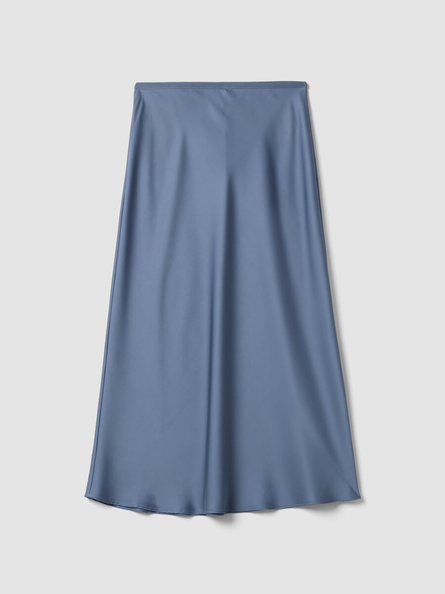 Long grey satin skirt_4