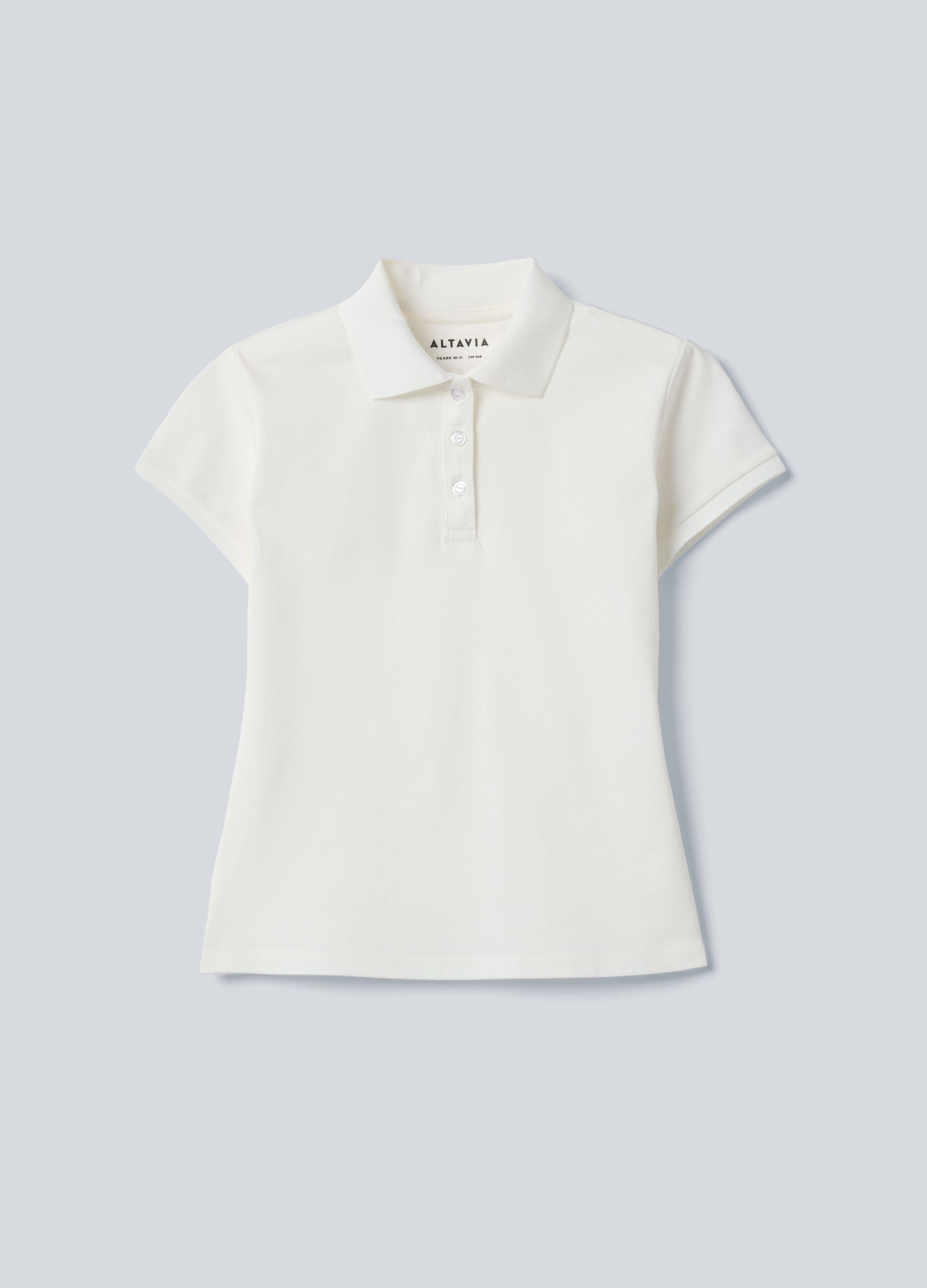 ALTAVIA COURT white sporty polo in stretch cotton