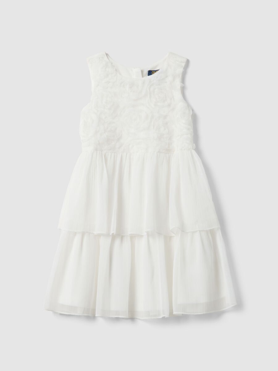 Girls' white regular-fit dress_0