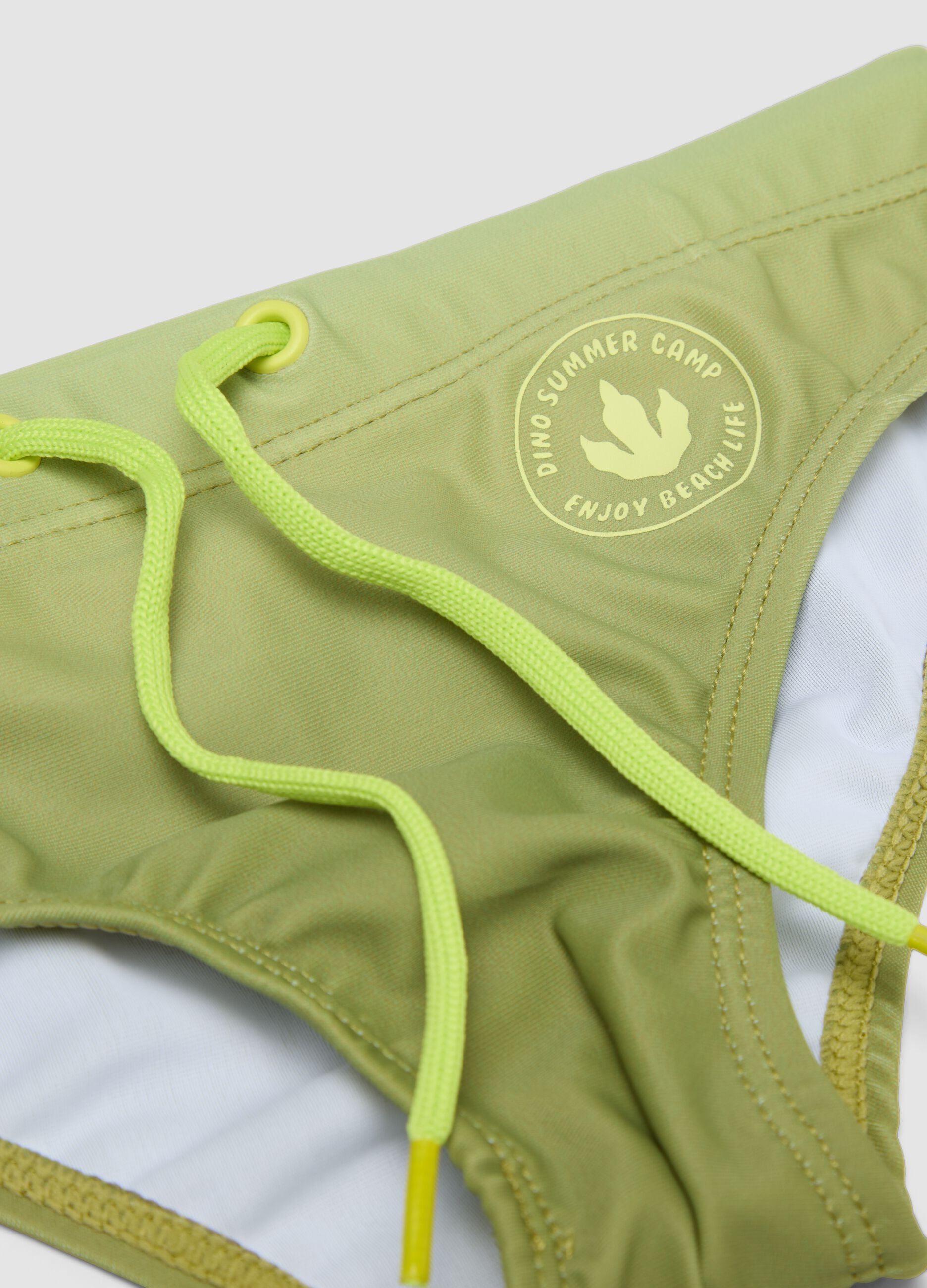 Green stretch swim briefs