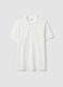 White pure cotton piqu&eacute; polo shirt with classic collar, regular fit_0