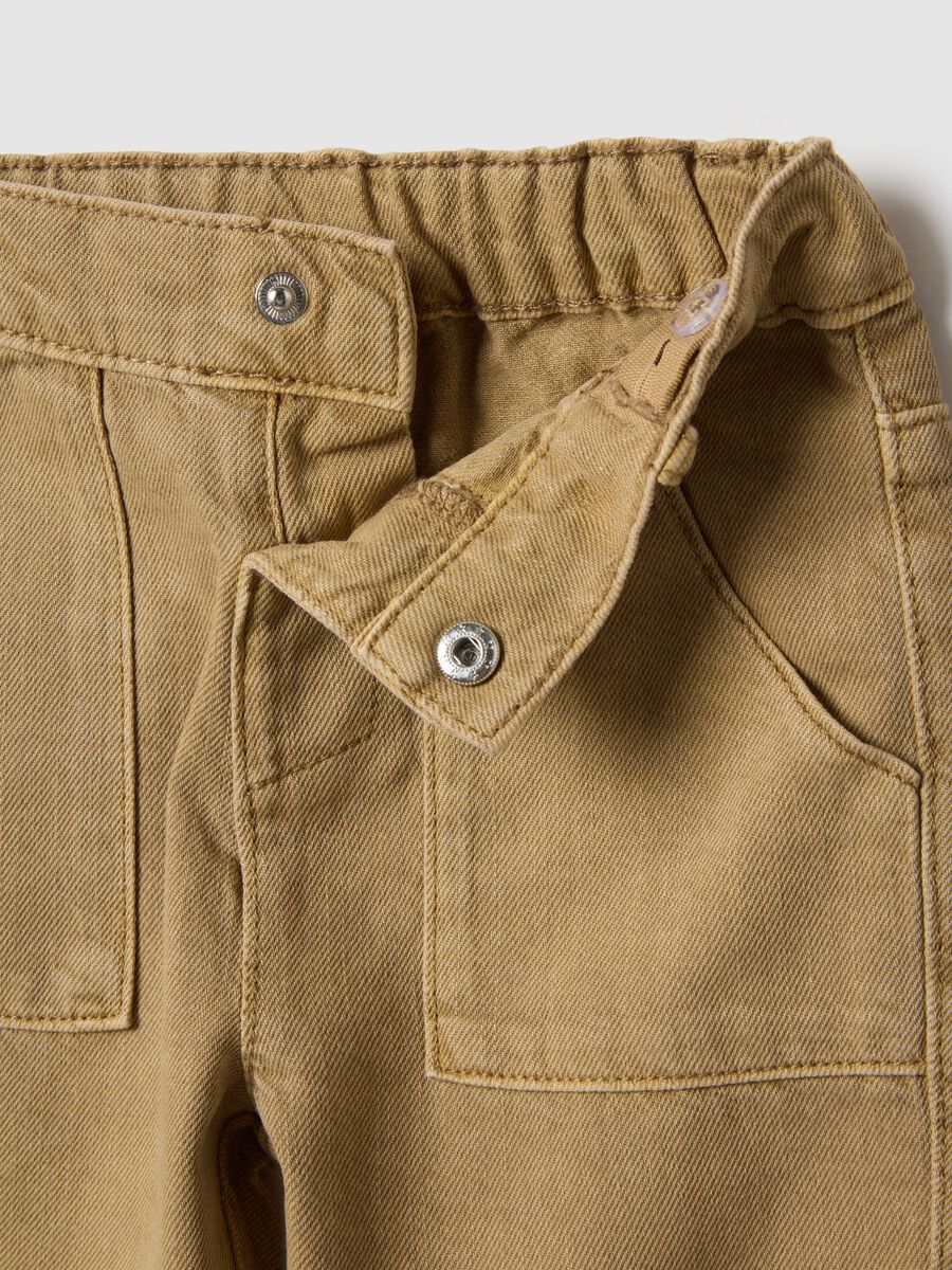 Pantaloni in puro cotone beige regular fit per bimbo_2