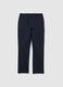 Blue cotton blend regular fit chino trousers_4
