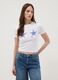 White regular fit stretch cotton t-shirt with starfish_2
