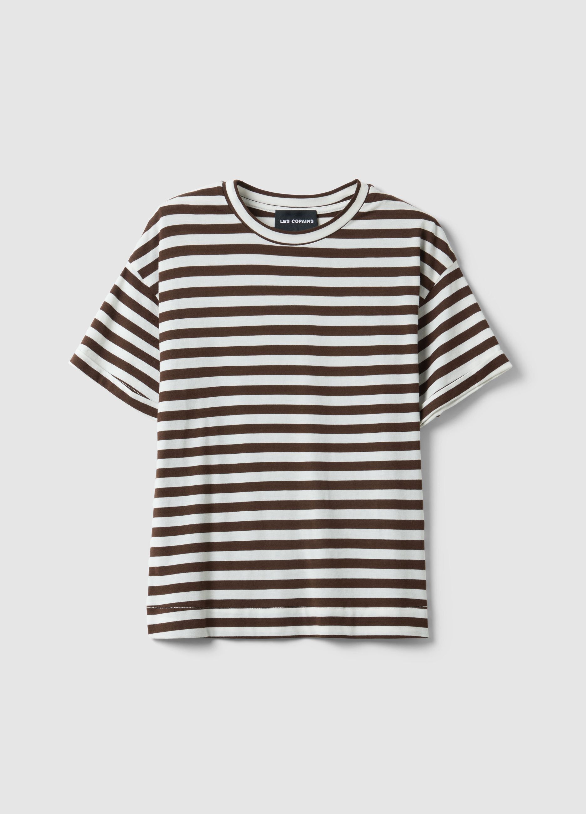 Regular fit multicolour striped cotton t-shirt