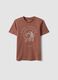 Brown short-sleeve organic cotton T-shirt for boys_3