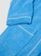 Blue organic cotton hooded bathrobe for boys_3