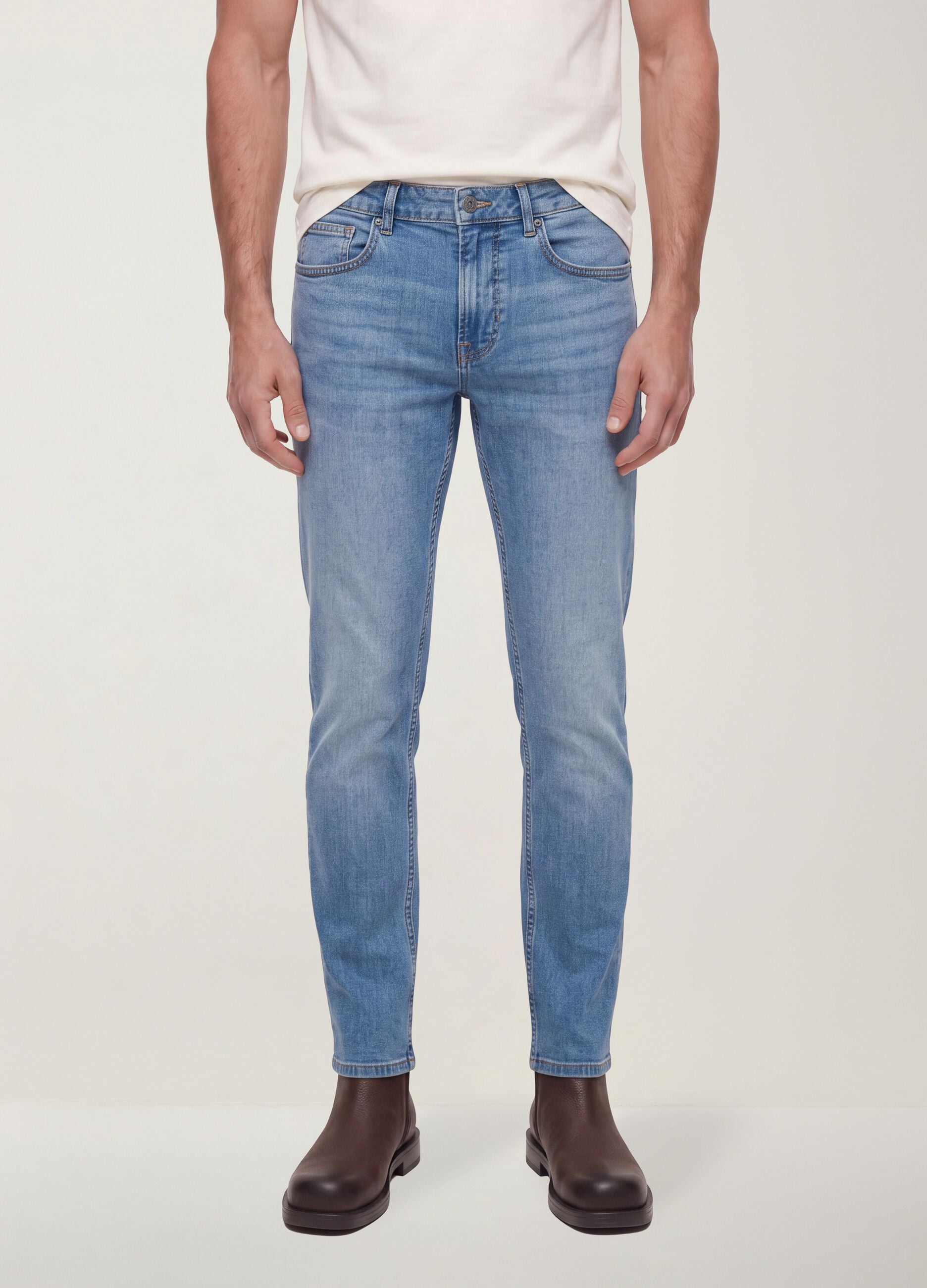 Slim-fit stretch cotton denim jeans