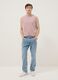 Pink crew-neck pure cotton vest, relaxed fit_1