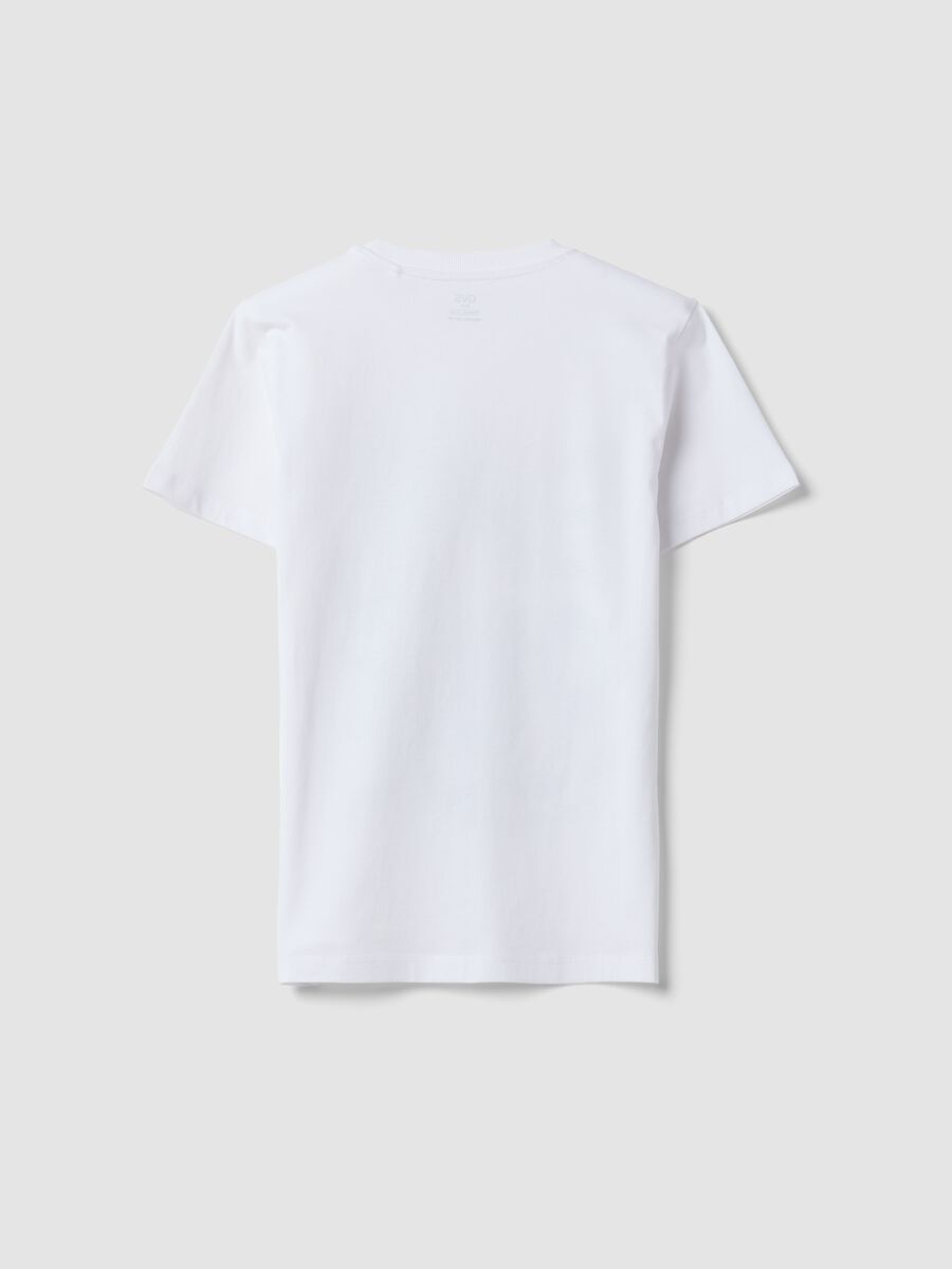 T-shirt bianca a maniche corte in cotone organico_4