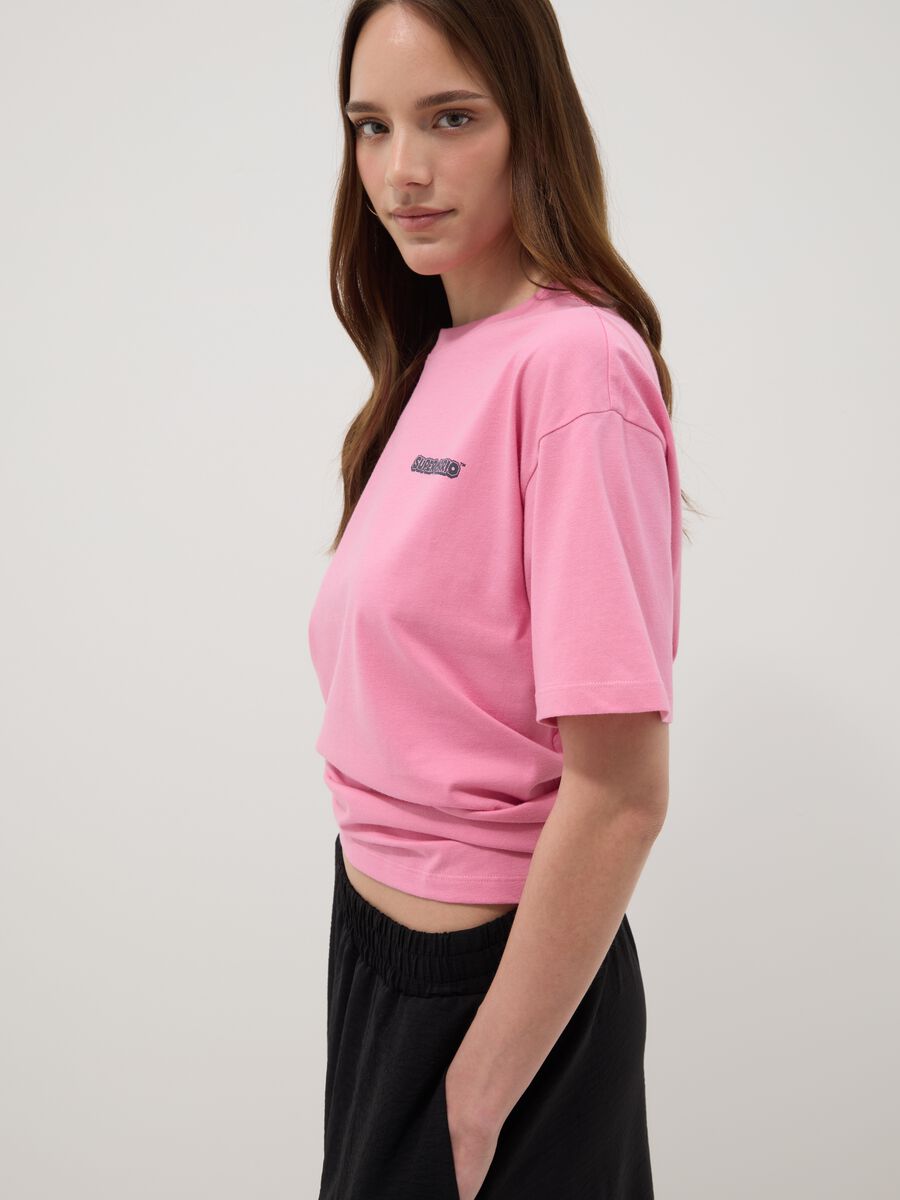 Pink short-sleeved pure cotton T-shirt_3