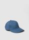 Pure cotton blue baseball cap with adjustable closure_0