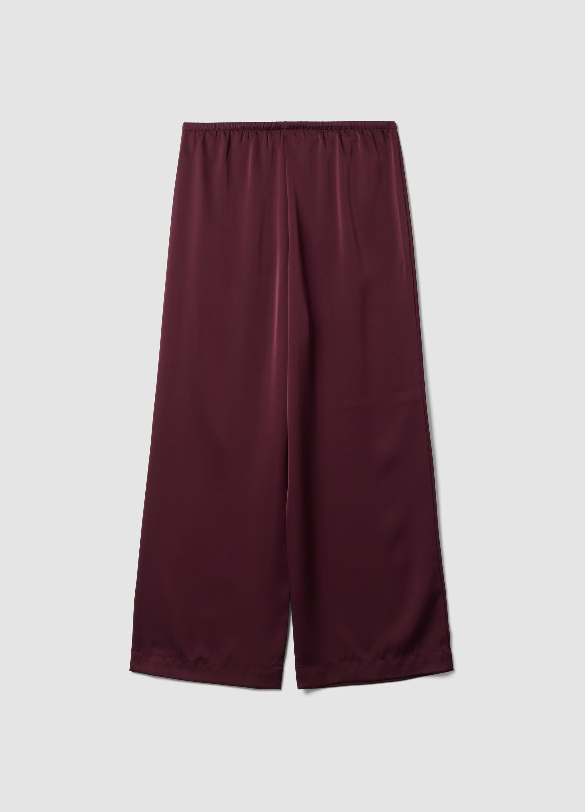 Red wide-leg trousers with regular waist