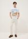 White pure cotton T-shirt with front print, regular fit_1
