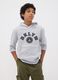 Grey cotton-viscose blend hoodie, relaxed fit, for boys_1