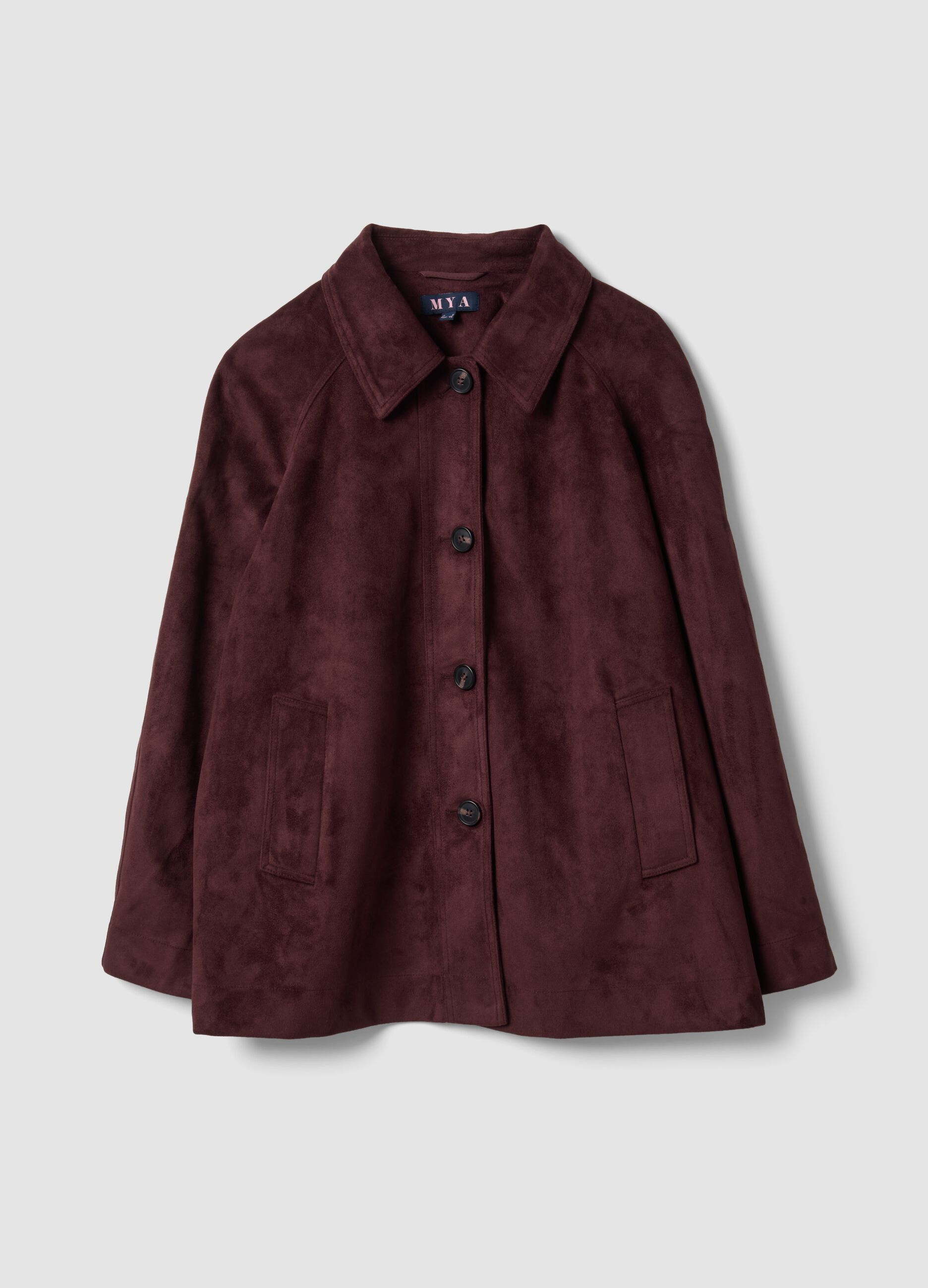Purple regular-fit jacket with button fastening
