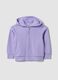 Felpa viola con cappuccio in puro cotone organico con stella regular fit per bimba_0
