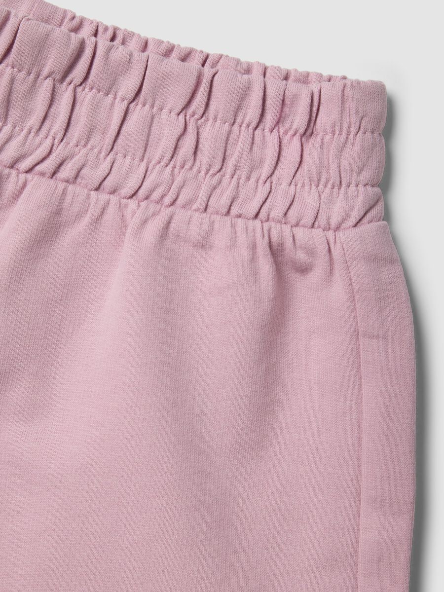 Girls&rsquo; pink pure cotton shorts with elasticated waistband_3