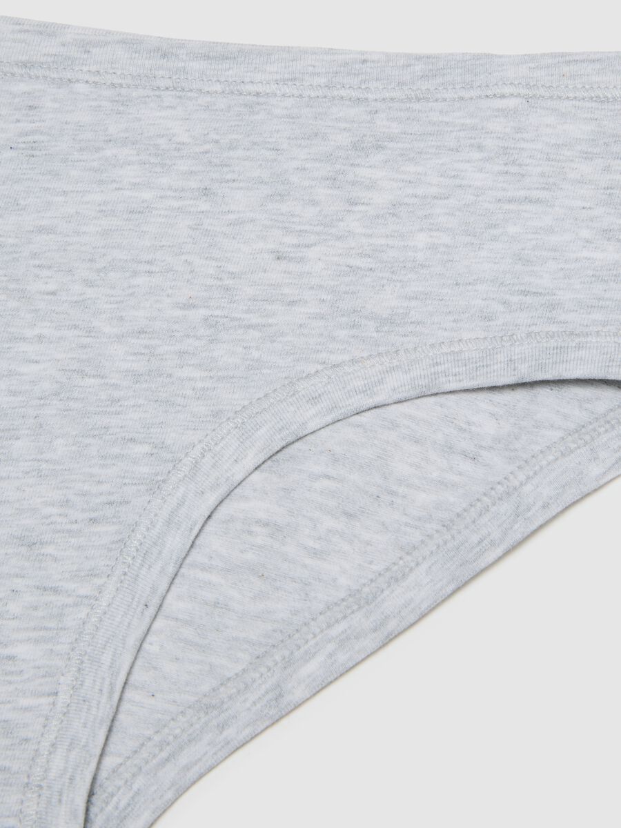 Grey stretch cotton regular fit girl's briefs_2