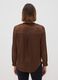 Brown stretch-fabric shirt with mandarin collar_3