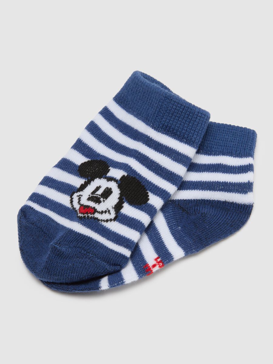 Baby's multicolour cotton blend short socks with Mickey Mouse - Tripack_2