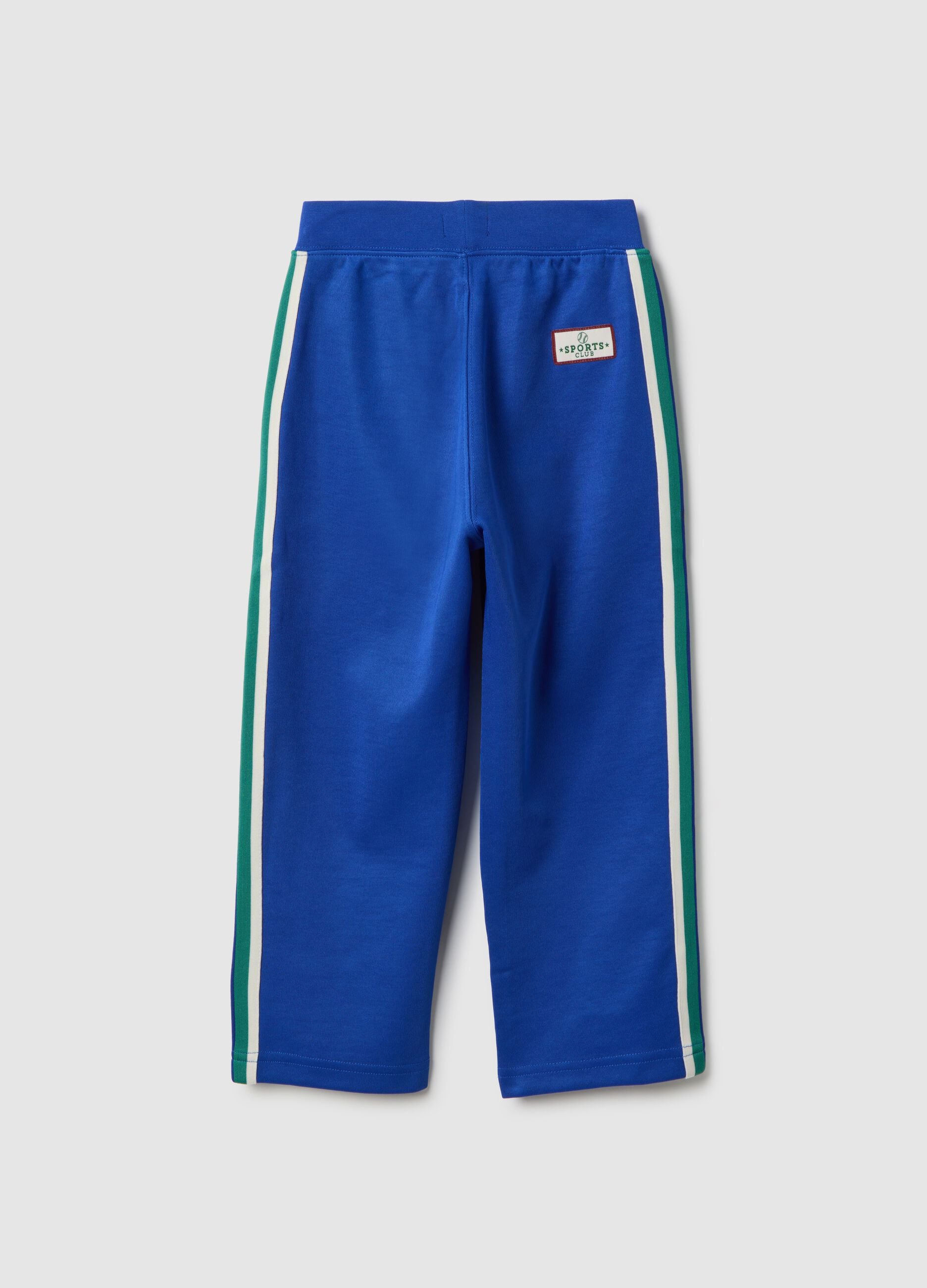 Children's Regular Fit Blue Cotton Blend Trousers