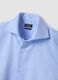Light blue slim-fit cotton-blend shirt with French collar_5