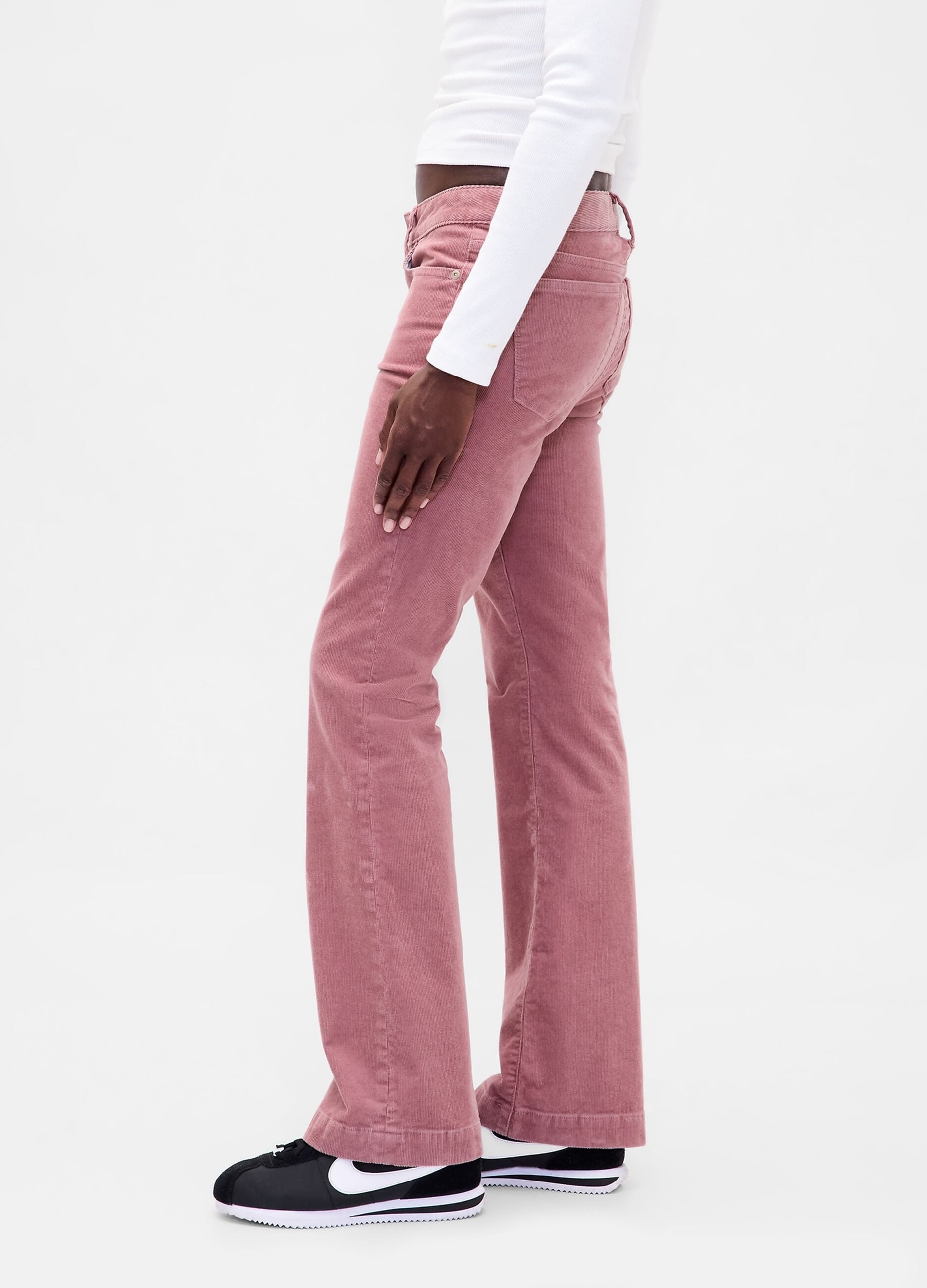 Regular fit pink stretch trousers