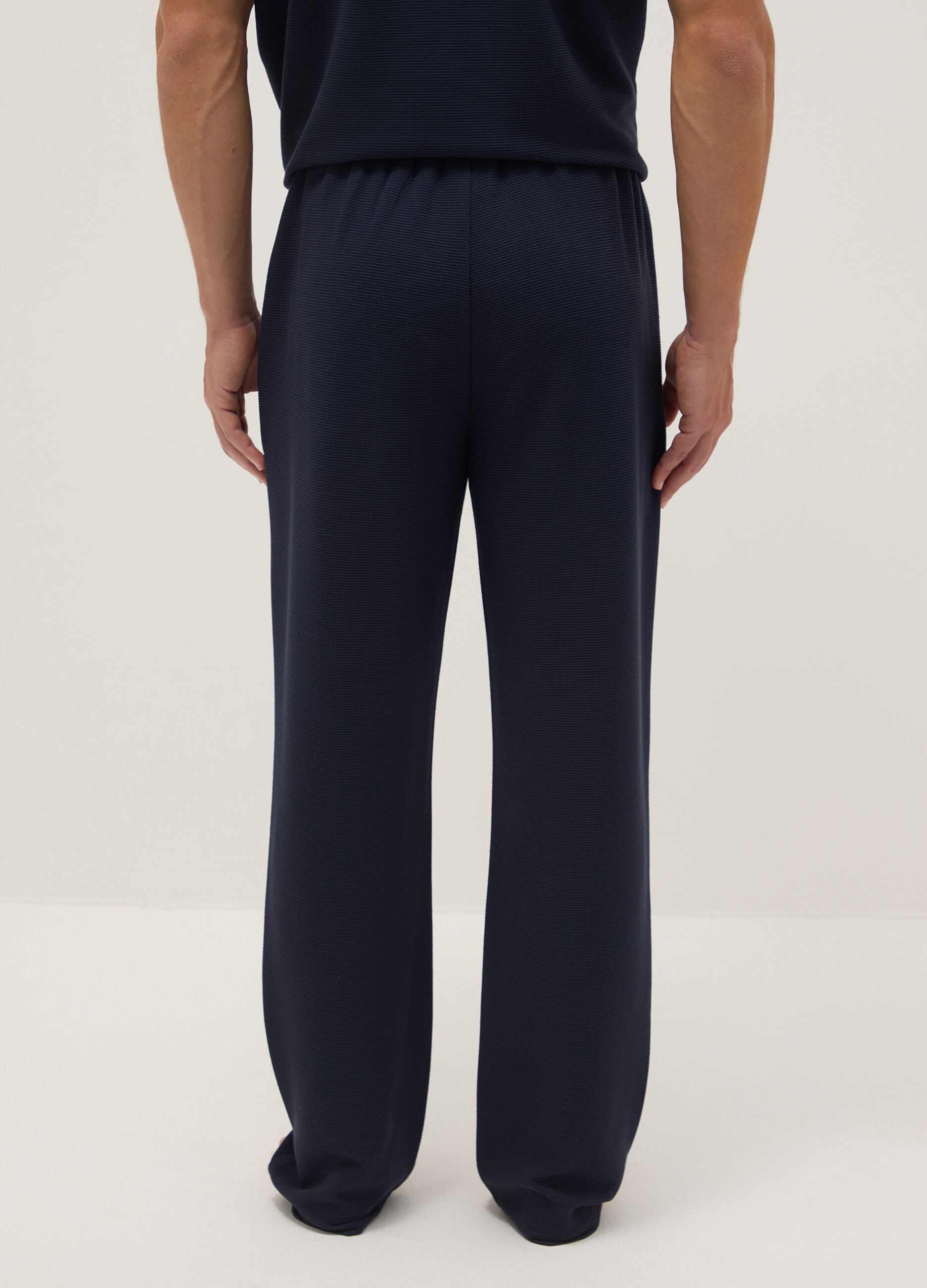 Blue viscose blend pyjama trousers regular fit